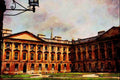 734097 Inner Courtyard, Christ Church College, Oxford, Great Britain A4 Limited Edition Watercolour Print