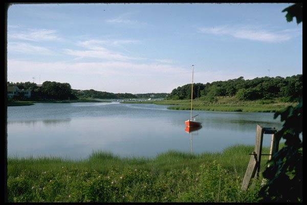 735040 Sailboat, Stepstone Creek, Cape Cod, Massachusetts, U.S.A. A4 Photo Print