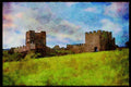 736003 Reconstruction Of Hadrians Wall, Vindolanda Museum, Great Britain A4 Limited Edition Watercolour Print