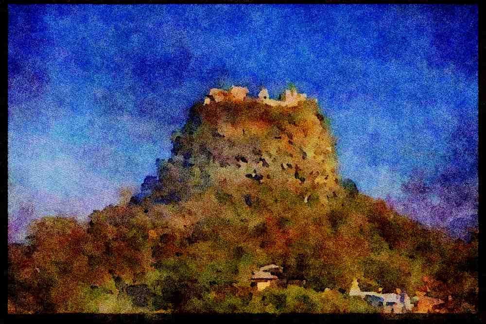 736005 Mount Popa, Myanmar A4 Limited Edition Watercolour Print