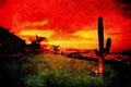736010 La Concha Restaurant, Baja, Mexico A4 Limited Edition Watercolour Print