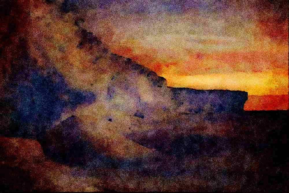 736011 Ice Cliffs A4 Limited Edition Watercolour Print