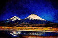 736012 Volcano Parinacotta, Chile A4 Limited Edition Watercolour Print