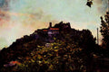 736019 Town Of Eze, French Riviera A4 Limited Edition Watercolour Print