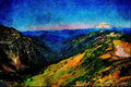 736024 Mount Rainier From The Goat Rocks Wilderness, Washington, U.S.A. A4 Limited Edition Watercolour Print