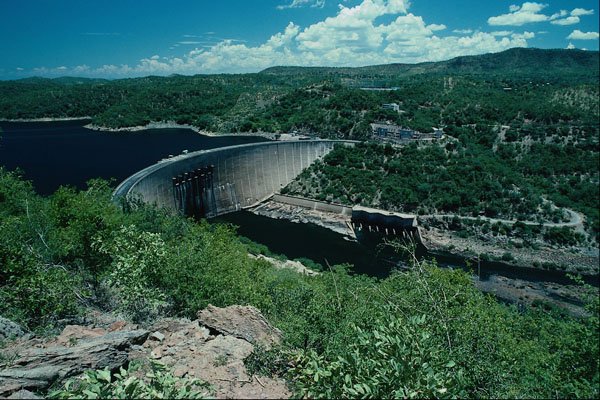 736032 Kariba Hydro electric Scheme, From Zimbabwe Side A4 Photo Print