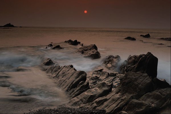 736043 Sunset From Ilfracombe Beach, North Devon, England A4 Photo Print