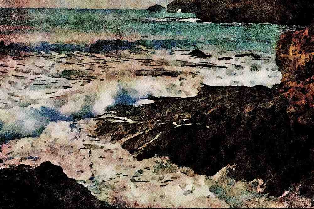 736045 View Towards Rumps Point From Pentire, Cornwall, England A4 Limited Edition Watercolour Print