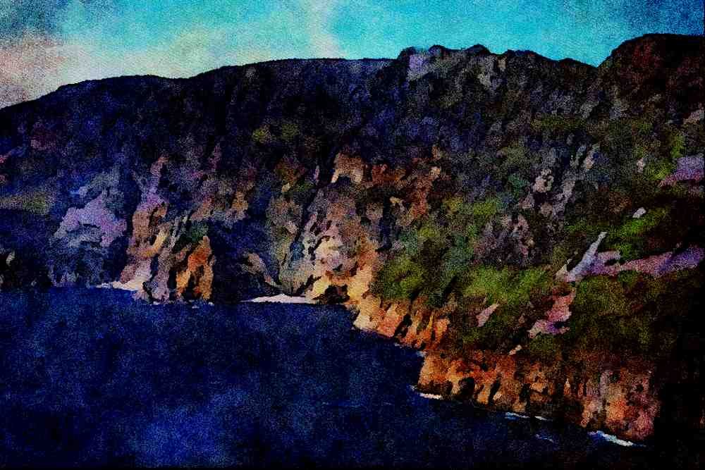 736062 Slieve League Cliffs, County Donegal, Ireland A4 Limited Edition Watercolour Print