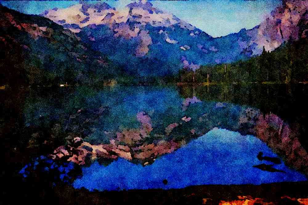 736068 Waptus Lake, Central Washington, U.S.A. A4 Limited Edition Watercolour Print