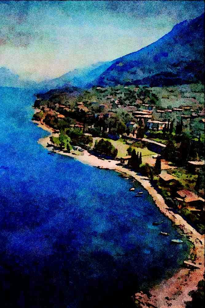 736069 Lake Garda, Italy A4 Limited Edition Watercolour Print