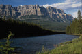 736076 Castle Mountain, Bow River, Alberta, Canada A4 Photo Print