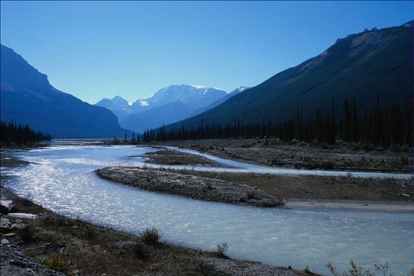736085 Athabasca River, Icefield Parkway, Alberta, Canada A4 Photo Print