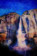 736094 Upper Yosemite Falls, California, U.S.A. A4 Limited Edition Watercolour Print