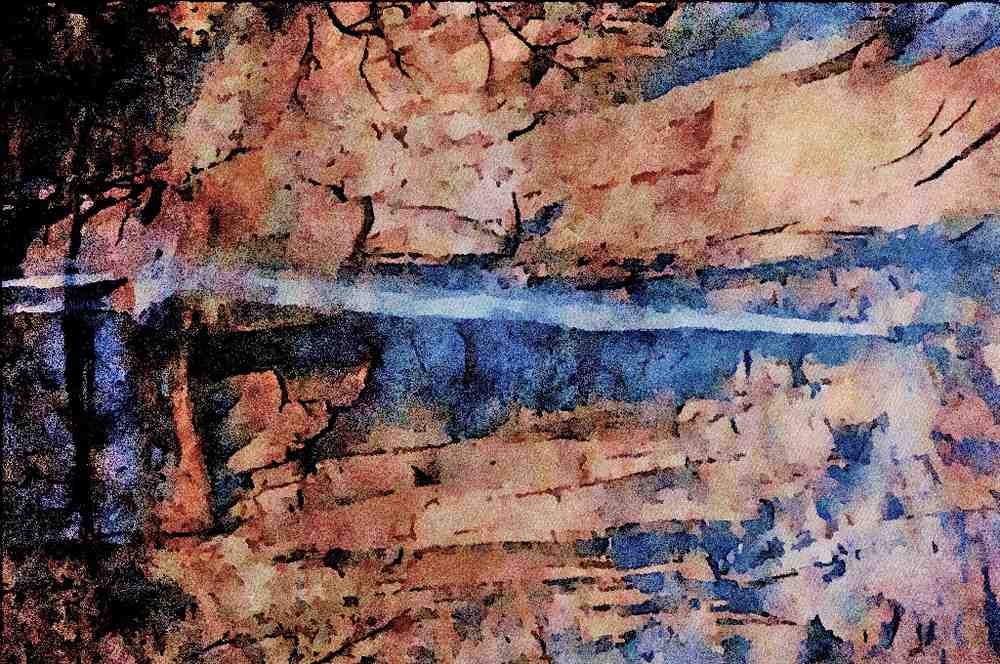 736096 Waterfall, Zion National Park, Utah, U.S.A. A4 Limited Edition Watercolour Print