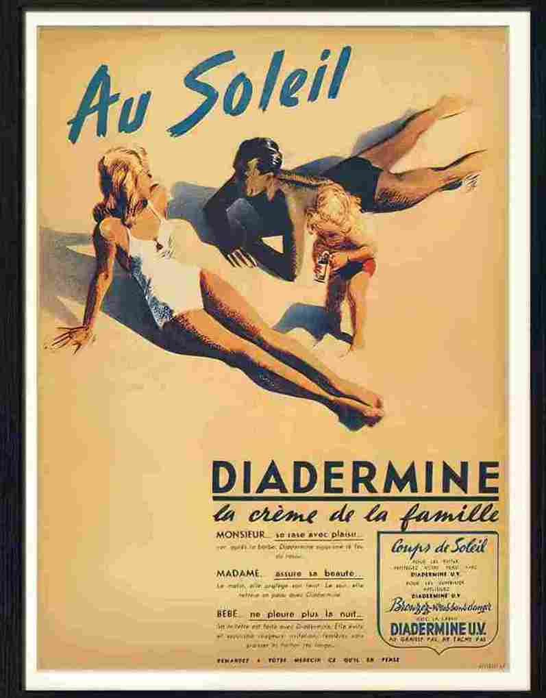 737 04 sun lotion french advert 1930s Advert A4 Photo Print