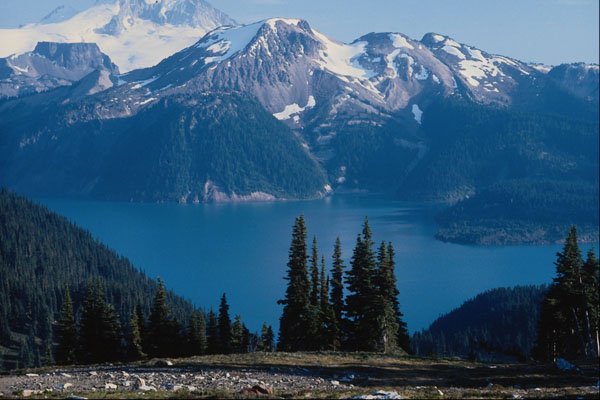 737015 Mountains And Lake, British Columbia, Canada A4 Photo Print