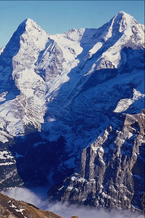 737041 Eiger And Monch Mountains, Switzerland A4 Photo Print