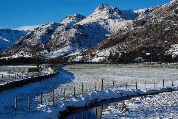 737043 Langdale Pikes In Cumbria, England A4 Photo Print
