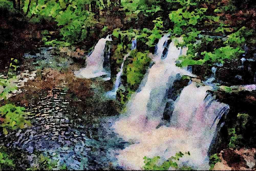 738015 Tystradfellte, Waterfall Country, Brecon Beacons A4 Limited Edition Watercolour Print