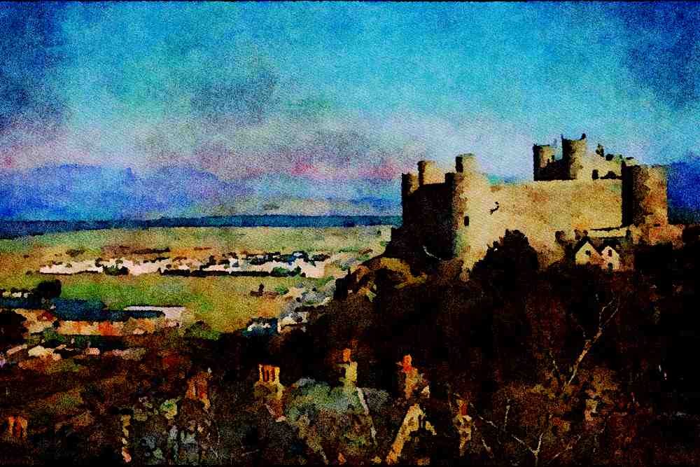 738016 Harlech Castle, Wales A4 Limited Edition Watercolour Print
