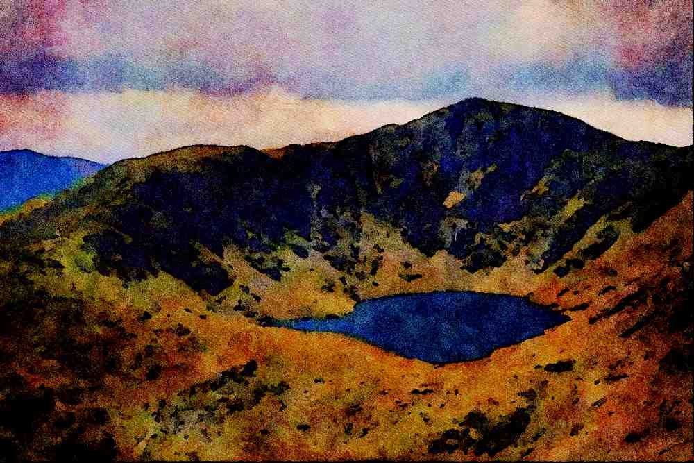 738018 Llyn Cau Lake, High On Cadair Idris Mountain, U.K. A4 Limited Edition Watercolour Print