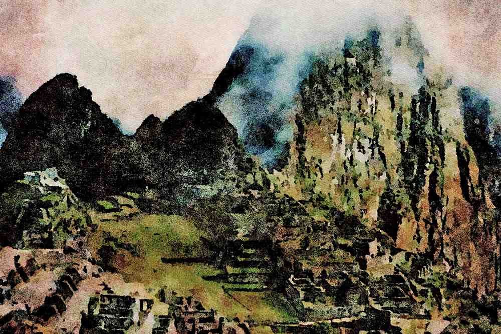 738021 Machu Picchu, Peru A4 Limited Edition Watercolour Print