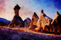 738045 Volcanic Tufa, Fairy Chimney, Turkey A4 Limited Edition Watercolour Print