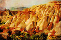 738048 Volcanic Tufa, Cappadocia Rock Site, Turkey A4 Limited Edition Watercolour Print