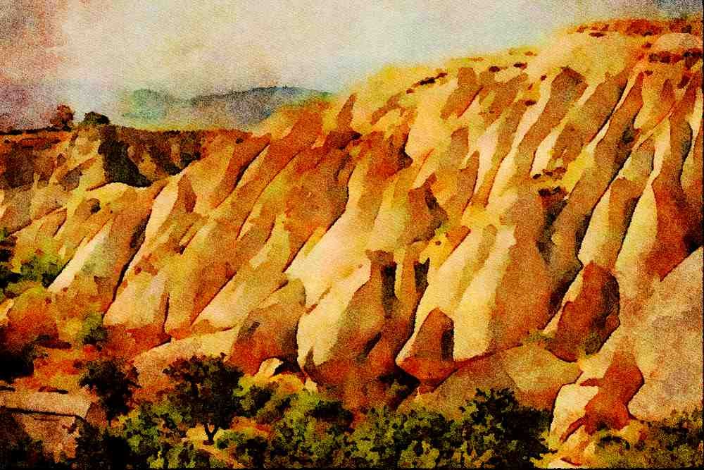 738048 Volcanic Tufa, Cappadocia Rock Site, Turkey A4 Limited Edition Watercolour Print