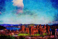 738058 Conwy Castle And River, Conwy Estuary, Northern Wales A4 Limited Edition Watercolour Print