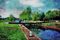 738061 Kennet And Avon Canal At Aldermaston, England A4 Limited Edition Watercolour Print