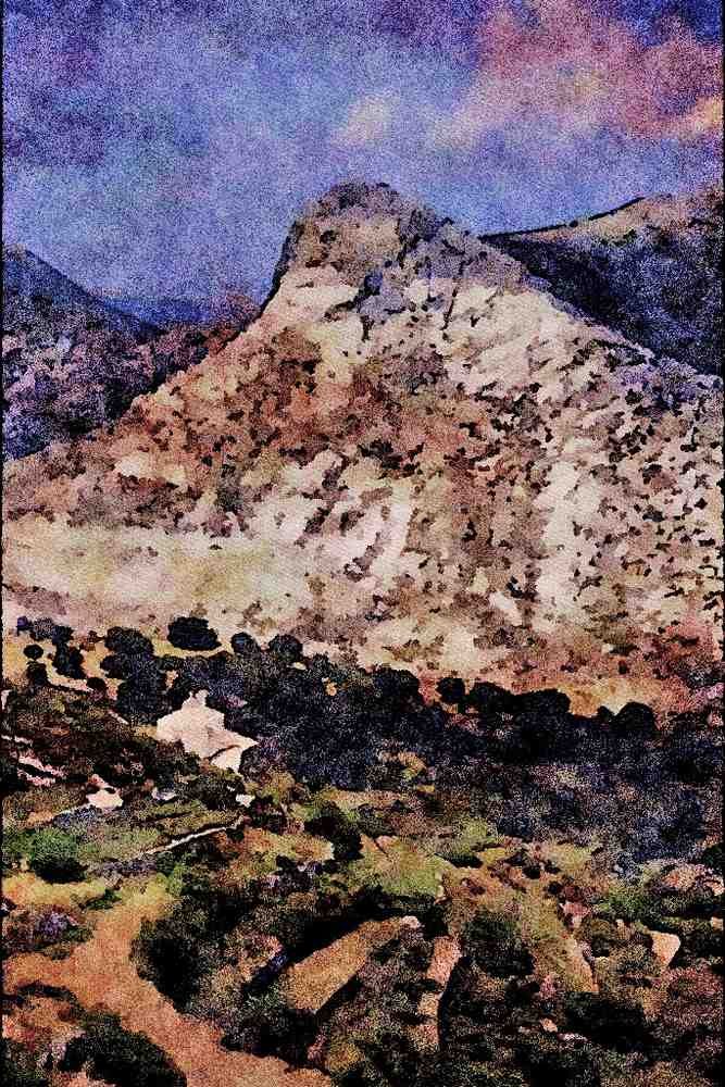 738062 Filoti Area, Tragea Naxos, Cyclades, Greece A4 Limited Edition Watercolour Print