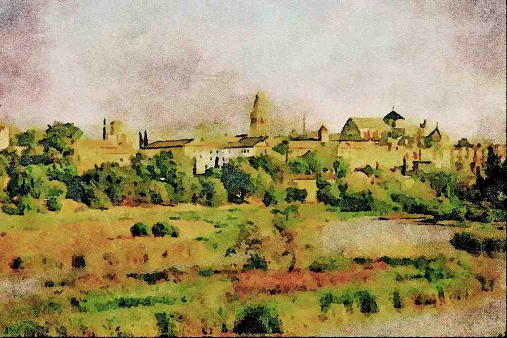 738082 View Of Cathedral And Town, Cordoba, Spain A4 Limited Edition Watercolour Print