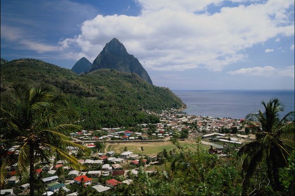 739001 Soufriere And The Pitons, St. Lucia, Caribbean A4 Photo Print