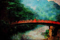 739010 Sacred Bridge, Nikko, Japan A4 Limited Edition Watercolour Print