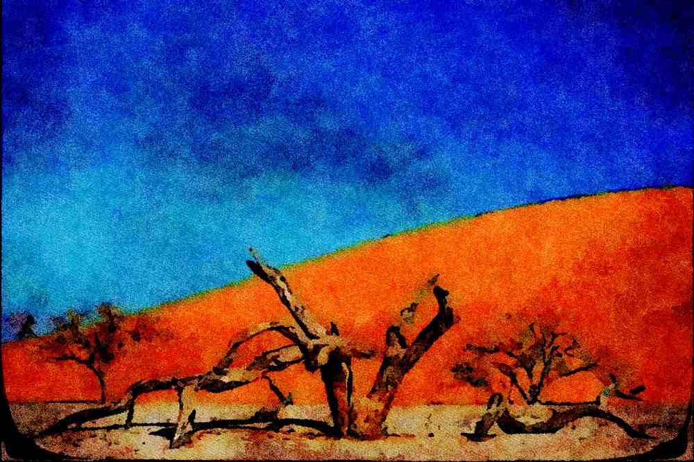 739026 Sossusvlei, Namib Desert, Namibia A4 Limited Edition Watercolour Print