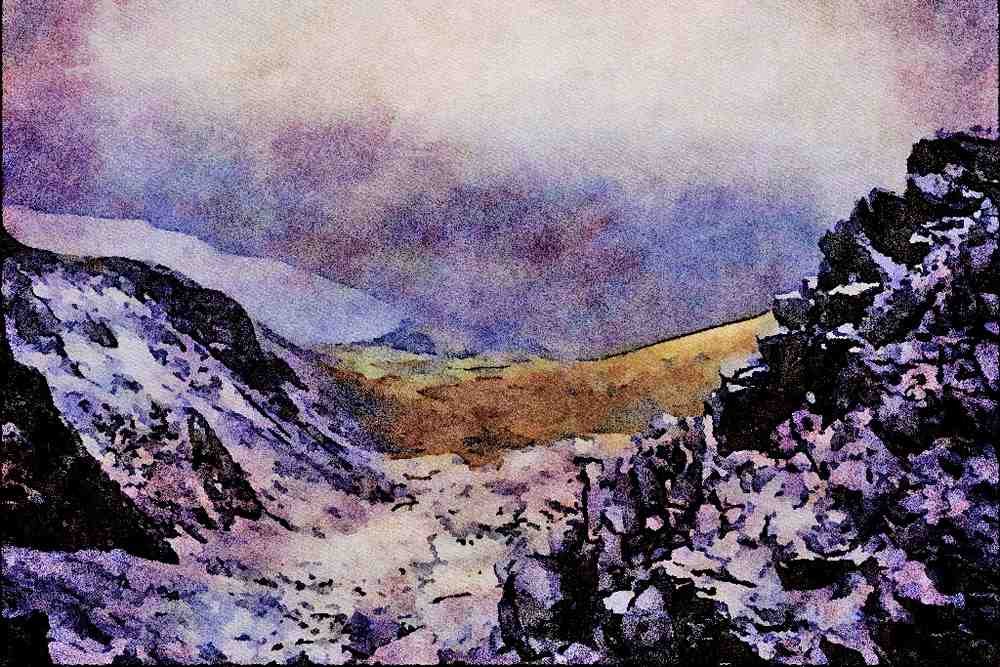 739030 Waste Water, Lake District, U.K. A4 Limited Edition Watercolour Print