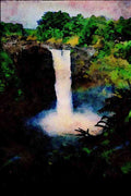 739035 Rainbow Falls, Hilo, Hawaii, U.S.A. A4 Limited Edition Watercolour Print