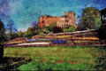 739042 Springtime At Tamworth Castle A4 Limited Edition Watercolour Print