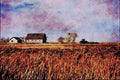 739055 Prairie Farm Scene, Highway 220, Manitoba, Canada A4 Limited Edition Watercolour Print