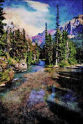 739064 View Downstream Of St. Mary River A4 Limited Edition Watercolour Print