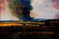 739076 Stubble Burning On Wolds A4 Limited Edition Watercolour Print