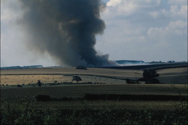 739076 Stubble Burning On Wolds A4 Photo Print
