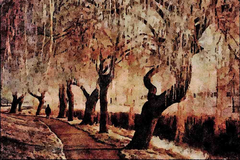 739091 Frosty Willows A4 Limited Edition Watercolour Print