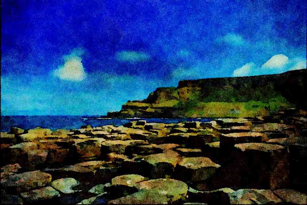 739092 Giants Causeway, Antrim County, Michigan, U.S.A. A4 Limited Edition Watercolour Print