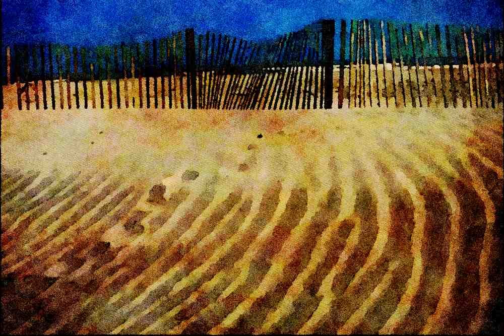 739094 Sandscape, Atlantic City, New Jersey, U.S.A. A4 Limited Edition Watercolour Print