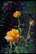 740016 Yellow Rose And Buds, Incandescent Water Glass Duplicate A4 Photo Print