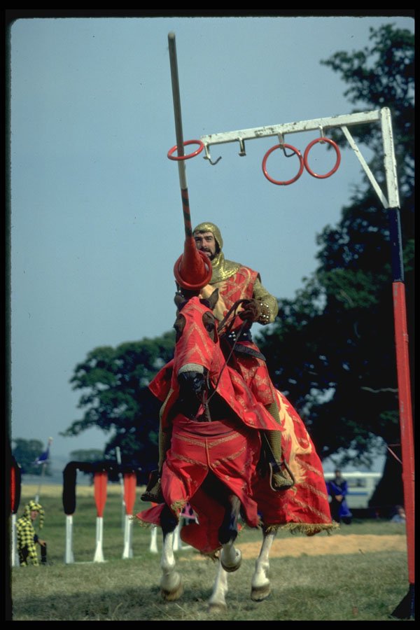 741006 Knights On Horses, Lancing For Rings A4 Photo Print