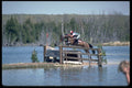 741021 Horse Jump From Water, Feversham, U.K. A4 Photo Print